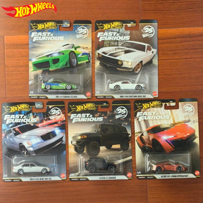 Novo Conjunto Hot Wheels 1:64 Velozes e Furiosos 25º Aniversário Mitsubishi Mercedes Mustang Etc Carros Veículos Clássicos Colecionáveis