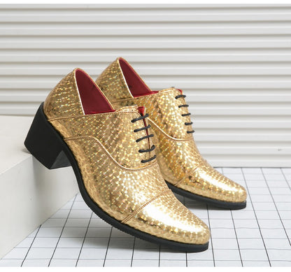 New pointed high-heeled shoes for men to increase business dress office men's shoes groom wedding wedding shoes