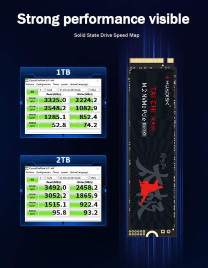 SSD NVMe M2 HUADISK 256GB 512GB 1TB 2TB Disco Rígido Interno M.2 PCIe 3.0 2280 Com Cache para Desktop Laptop X79 X99