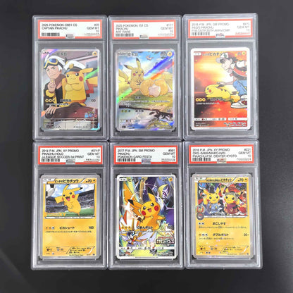 DIY PTCG Cartas de Classificação Coleção de Cartas POKEMON JAPONÊS CHINÊS CBB1 SM PROMO CAPITÃO PIKACHU Cartas de Classificação de 10 Pontos Presente de Jogo