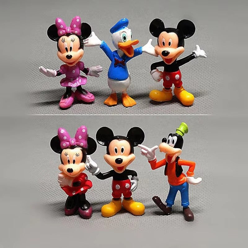 Disney Mickey e Minnie Mouse Bonecos de Ação Brinquedo de Boneca Desenho Animado Mickey Minnie Goofy Cachorro PVC Decoração de Bolo Presente de Natal Infantil
