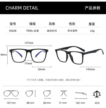 Reading Glasses For Men Women Anti-blue Light Square Eyewear Ultralight TR90 Fra