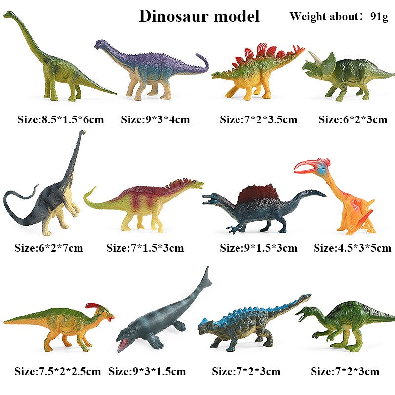 Oenux 12 Peças Pequeno Conjunto Dinossauro Jurássico Brinquedo T-Rex Velociraptor Espinossauro Mosassauro Modelo Coleção Boneco de Ação Brinquedo Infantil