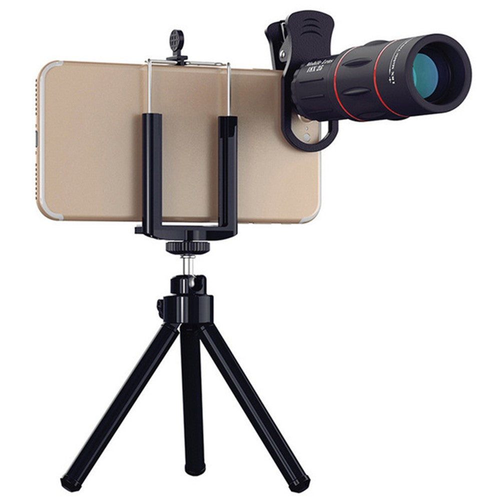 Lente de câmera de celular com clipe 18/28/36X, zoom monocular telescópico, lente telefoto universal para smartphone