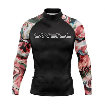 2025 Hot Men's long Sleeve Surfing Shirt Champion Rashguard For Surf Sportswear Beach UV Swimwear UPF50 Clothe
