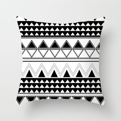 European-Style Black and White Geometry Portrait Pillow Cover Living Room Sofa Waist Support Office Bed Head Pillow Pillow 60x60