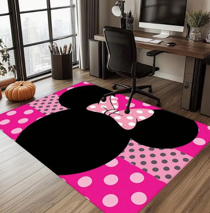 1pc Soft Cozy Minnie Mouse Pink Area Rug 3D Printed Carpet for Living Room Bedroom or Hallway Decor Cute and Comfortable Design