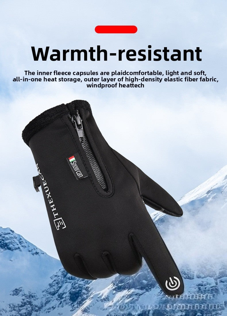 Luvas de Motocicleta Moto Luvas de Inverno Térmicas Forradas de Lã Inverno Impermeáveis Tela Sensível ao Toque Antiderrapantes para Pilotagem ao Ar Livre