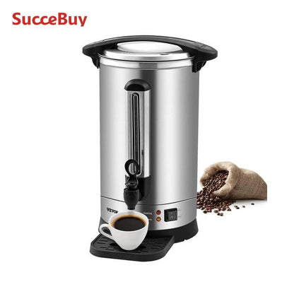 SucceBuy 65/110 Cups Stainless Steel Coffee Thermos Urn Commercial Hot Water Dispenser for Camping Fast Brewing Easy Cleaning