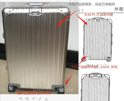 Mala de viagem giratória de alta qualidade 100% liga de alumínio-magnésio, tamanhos 20/24/26/29, marca Travel Suitcase