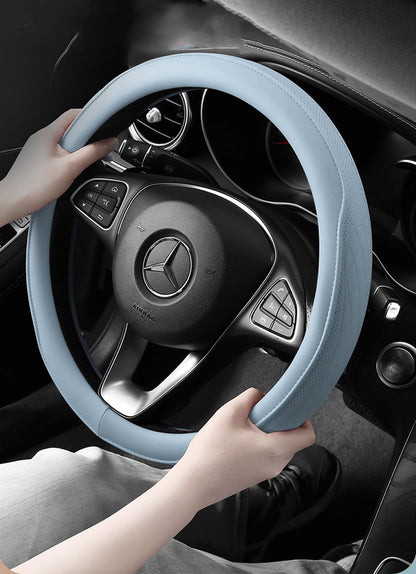 Motocovers Car  Anti-Slip Leather Steering wheel Cover Universal car Steering Wheel Protective Cover Fashion Style 38cm Type O D