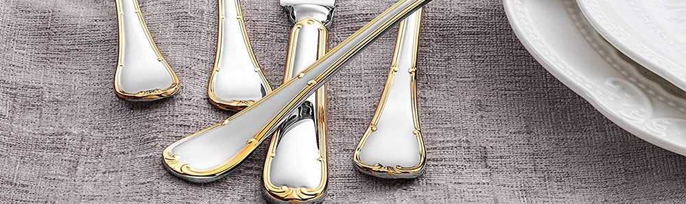 Conjunto de Talheres de 24 Peças para 6 Pessoas Aço Inoxidável 18/10 Prateado Polido para Inauguração de Casa Restaurante Festa de Casamento