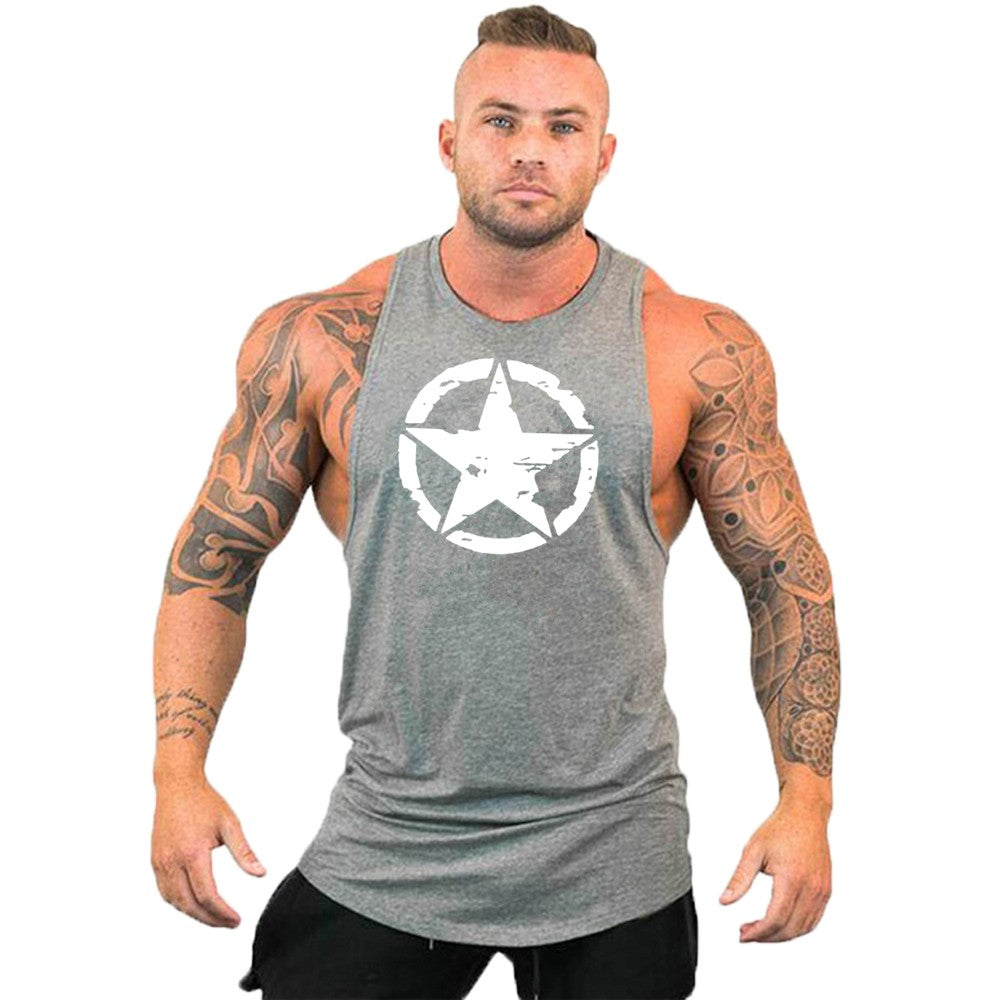 New fashion pure cotton sleeveless shirt vest men's fitness shirt men's undershi