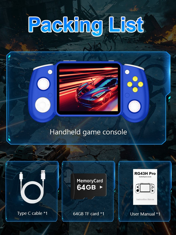 AISLPC RG43H PRO Retro Handheld Game Console 22000+Games Dual System 4.3‘’IPS Screen 2.4G WiFi Online Play Portable Game Player