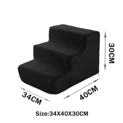 Escada para Cães 3 Degraus, Escada para Cachorro Pequeno, Gato, Filhote, Ramap para Cães, Antiderrapante, Removível