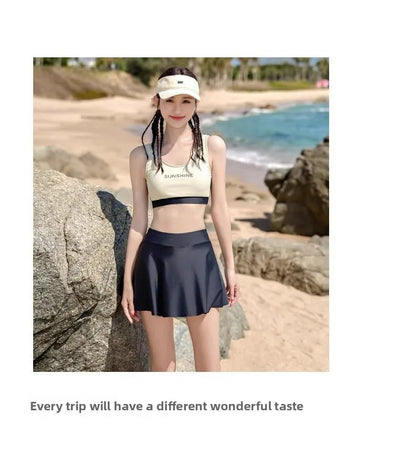 Women's Swimming Suit 2025 New Style Four-Piece Conservative Bikini Long Sleeve Long Pants Surfing Snorkeling Mother Suit