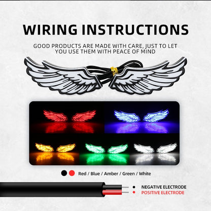Luz LED de Moto em Formato de Asa Olhos de Águia Luz Traseira Decorativa Luz Criativa Pisca-Pisca Indicador de Seta