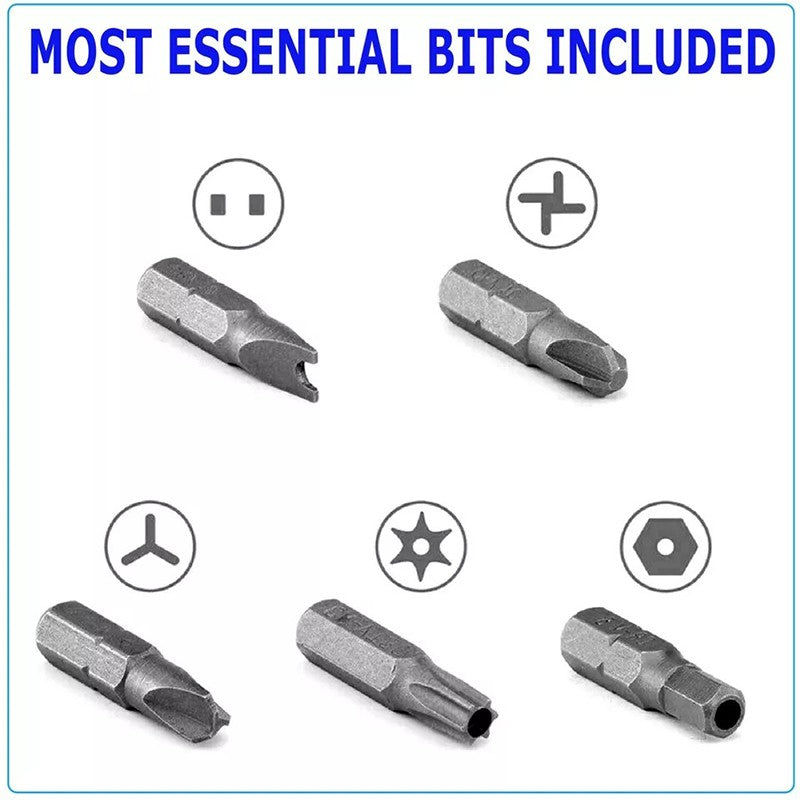 Kit de Bits de Segurança com 33 peças, com Extensor Magnético Torx, Hexagonal, Estrela, Fenda, Tri-Wing Antiviolação