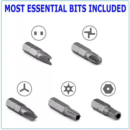 Kit de Bits de Segurança com 33 peças, com Extensor Magnético Torx, Hexagonal, Estrela, Fenda, Tri-Wing Antiviolação