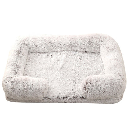 Ninho de Animais de Estimação Circular Longo de Pelúcia de Inverno, Cama para Cachorro, Cama para Gato, Almofada Macia para Animais de Estimação, Suprimentos para Animais de Estimação