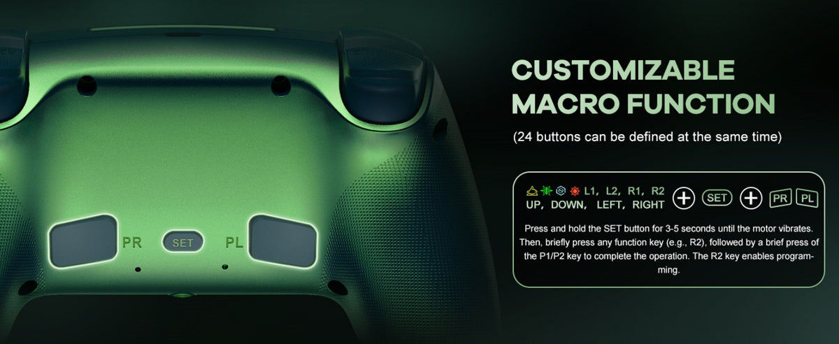 RGB Light Controller For PlayStation 5/PS5 Pro/Slim/PC Wireless Gamepad Marco/Turbo NO Drift Hall Effect Gaming Control Joystick