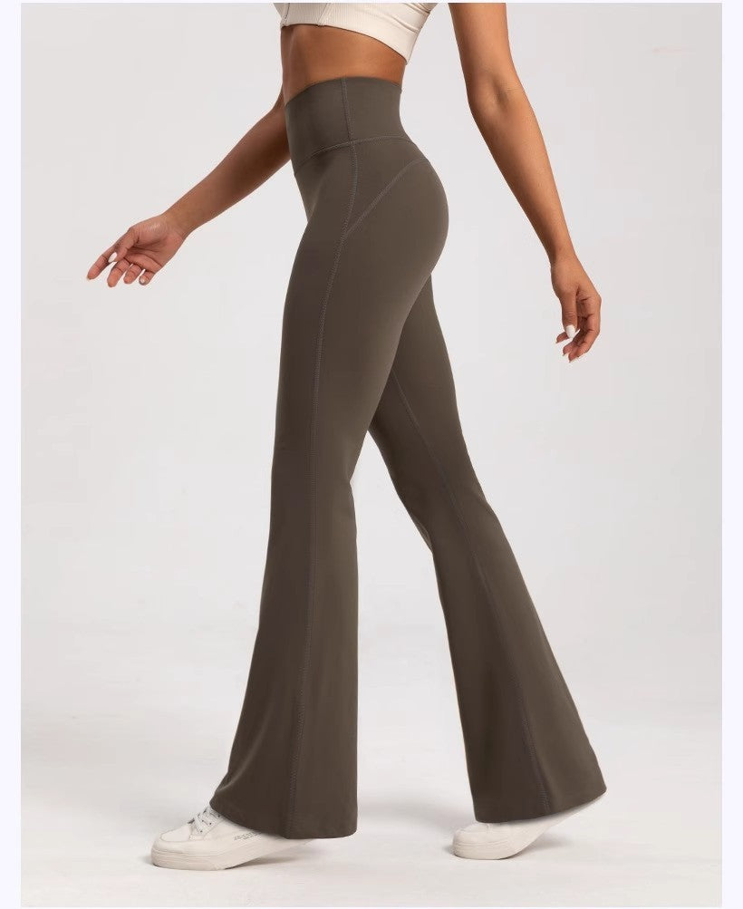 High-end Yoga Leggings Slim Yoga Pants High Waist Wide Leg Pants Bottoms Breathable Gym Casual Sports Bell Leggings Female