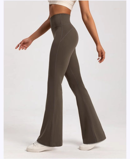 High-end Yoga Leggings Slim Yoga Pants High Waist Wide Leg Pants Bottoms Breathable Gym Casual Sports Bell Leggings Female