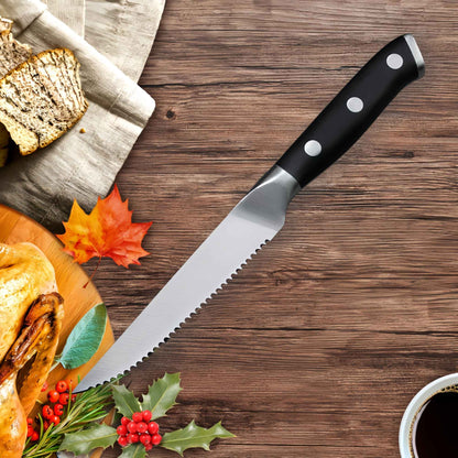 1/2/4/6 Pcs Stainless Steel Household Serrated Steak Knife For Dinner Serrated Table Steak Knife ABS Handle Steak Knife Sets