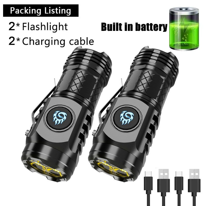 Powerful 3*SST20 LED Flashlight 18350 Super Bright Portable Torch Lamp Rechargeable Waterproof with CAP CLIP for Hiking Camping