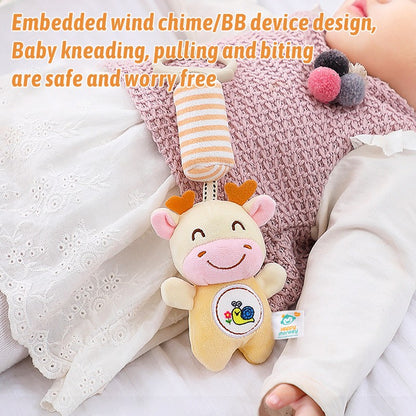 Baby Stroller Bed Hanging Bell Plush Toys Early Education Promote Children Color Cognition Sensory Plush Rattle Training Toys
