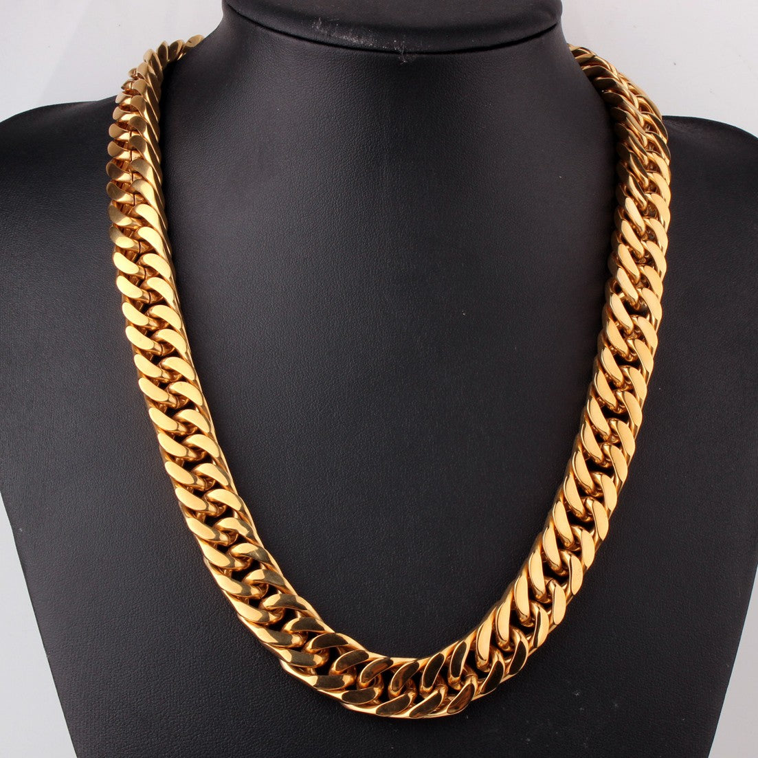 Granny Chic 15mm 7-40inch Dourado Firme Forte 316L Aço Inoxidável Joias Elo Cubano Corrente Gargantilha Colar Masculino
