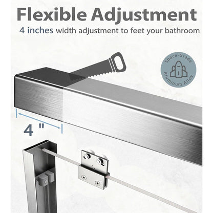 Shower Door 44 to 48'' W x 72'' H,Semi Frameless Double Sliding Shower Glass Door with 1/4" Clear SGCC Tempered Glass,Stainless
