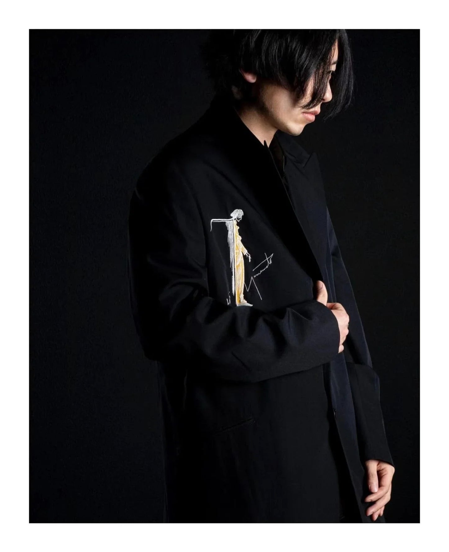 BLACK JOKER Big size blazer men's jacket with embroidery men's oversize jacket luxury men's jacket black Men's suit jackets