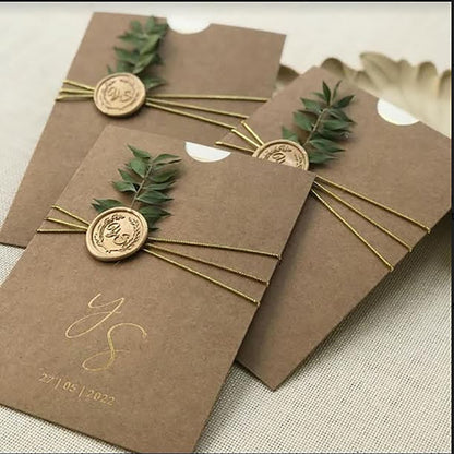 Customized Invitation Envelope, Personalized Wedding Card Holder, Blank Pocket Envelop 50 Sets