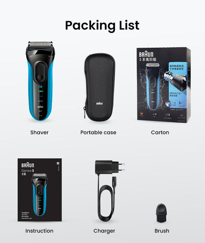 Braun Electric Shaver 3 Series ProSkin 3040S 3010S Reciprocating Shaver For Men Shaving Machine With Trimmer 100-240v