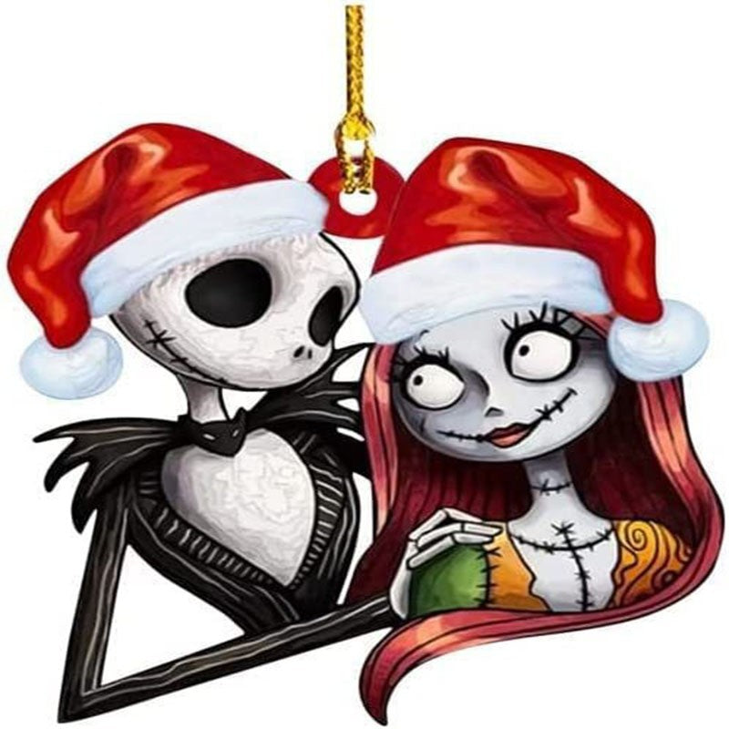 Disney Anime O Estranho Mundo de Jack Jack Skellington Decoração de Carro Árvore de Natal Desenho Animado Moda Tendência Pingente Presentes