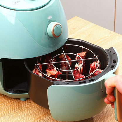 Stainless Steel Grill With 24 Skewers Air Fryer Stand Can Air Fryer Skewer Rack Stainless Steel Wire Rack Kitchen Gadgets Grill