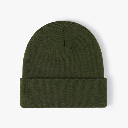 Customized Printed Logo Winter Knitted Keep Warm Cold Cap Unisex Solid Color Hip Hop Crochet Skull Beanie Hats