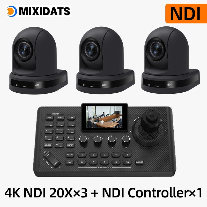 4K NDI  PTZ Camera 1-10pcs 20X Zoom Video Conference Camera for Church Business Meeting Optional 1 controller keyboard kit