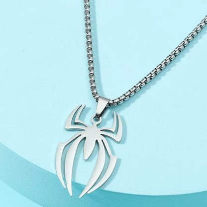 Colar Cosplay com Pingente de Aço Inoxidável Masculino Logotipo de Homem-Aranha de Super-Herói Corrente Gargantilha Acessórios de Joias Presente