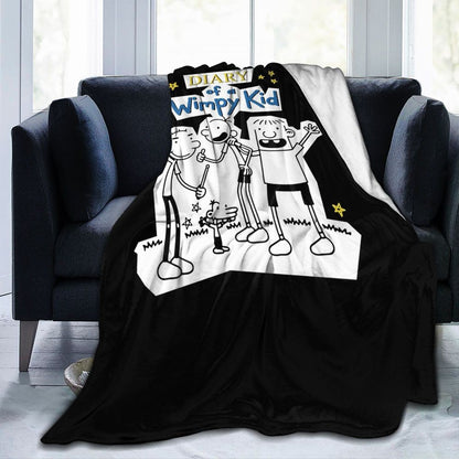 Wimpy Kid 4 States Of Greg Heffley Blankets Soft Warm Flannel Throw Blanket Plush for Bed Living room Picnic Travel Home Couch