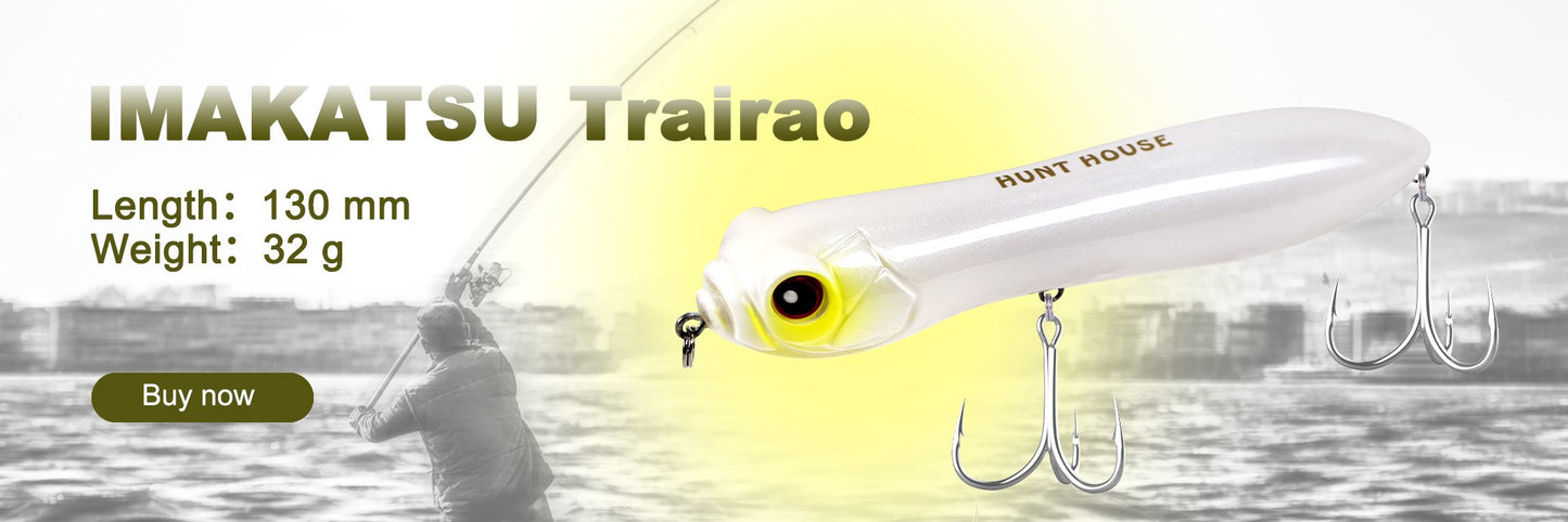 Isca Artificial Hunthouse Topwater Pencil 60/90/100mm 6.4/12.4/18.8g Flutuante de Superfície Iscas Top Water para Robalo e Lúcio