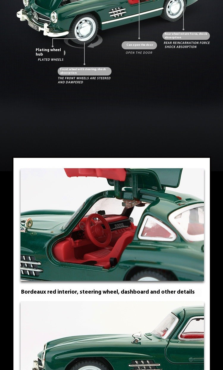 1:32 Mercedes Benz 300SL Classic Car Alloy Car Diecast Model Simulation Miniature Car Model Decorative Trendy Ornaments For Boy