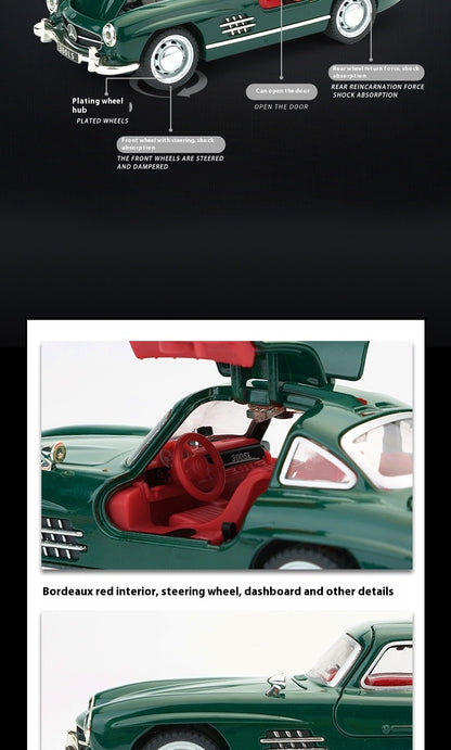 1:32 Mercedes Benz 300SL Classic Car Alloy Car Diecast Model Simulation Miniature Car Model Decorative Trendy Ornaments For Boy