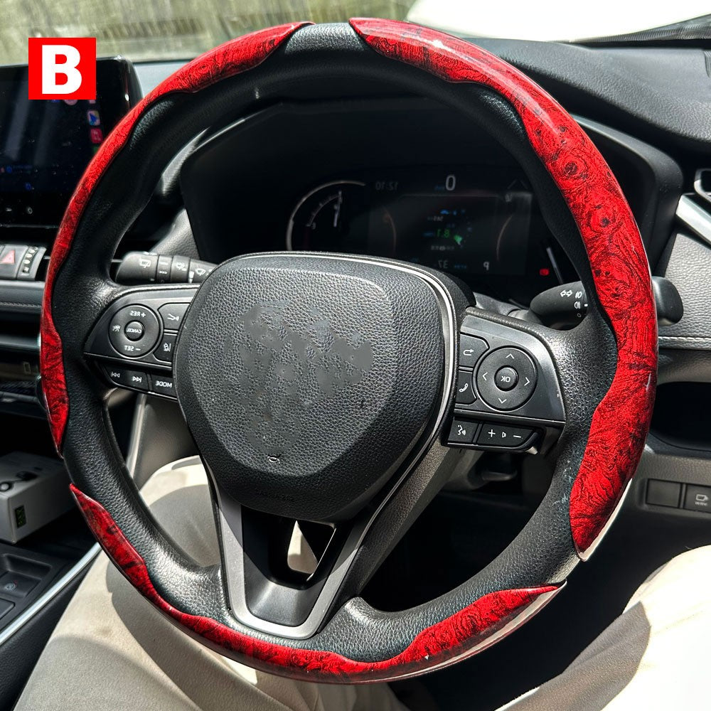 1 par de capas para volante de carro, impulsionador de microfibra, acessórios decorativos internos automotivos, fibra de carbono universal