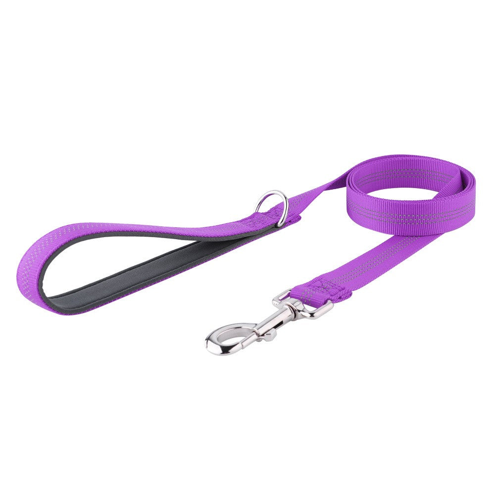 Guias para Cães Coleiras Refletivas com Cordão para Animais de Estimação Coleira para Cães Médios e Grandes à Prova de Explosão Resistente ao Desgaste e Durável