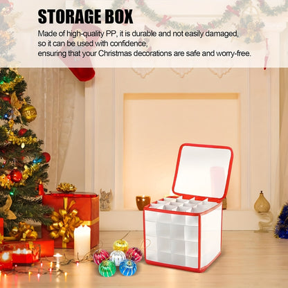 1/2pcs Christmas Ornament Storage Box With Handle Xmas Balls Decorations Container Large Capacity Bag Holiday Accesory Organizer