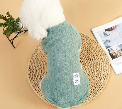 Suéter Clássico de Tricô para Cachorro Filhote Roupa de Inverno Quente para Animais de Estimação Pequenos Cães Gatos Colete Roupas para Animais de Estimação Traje de Bulldog Francês