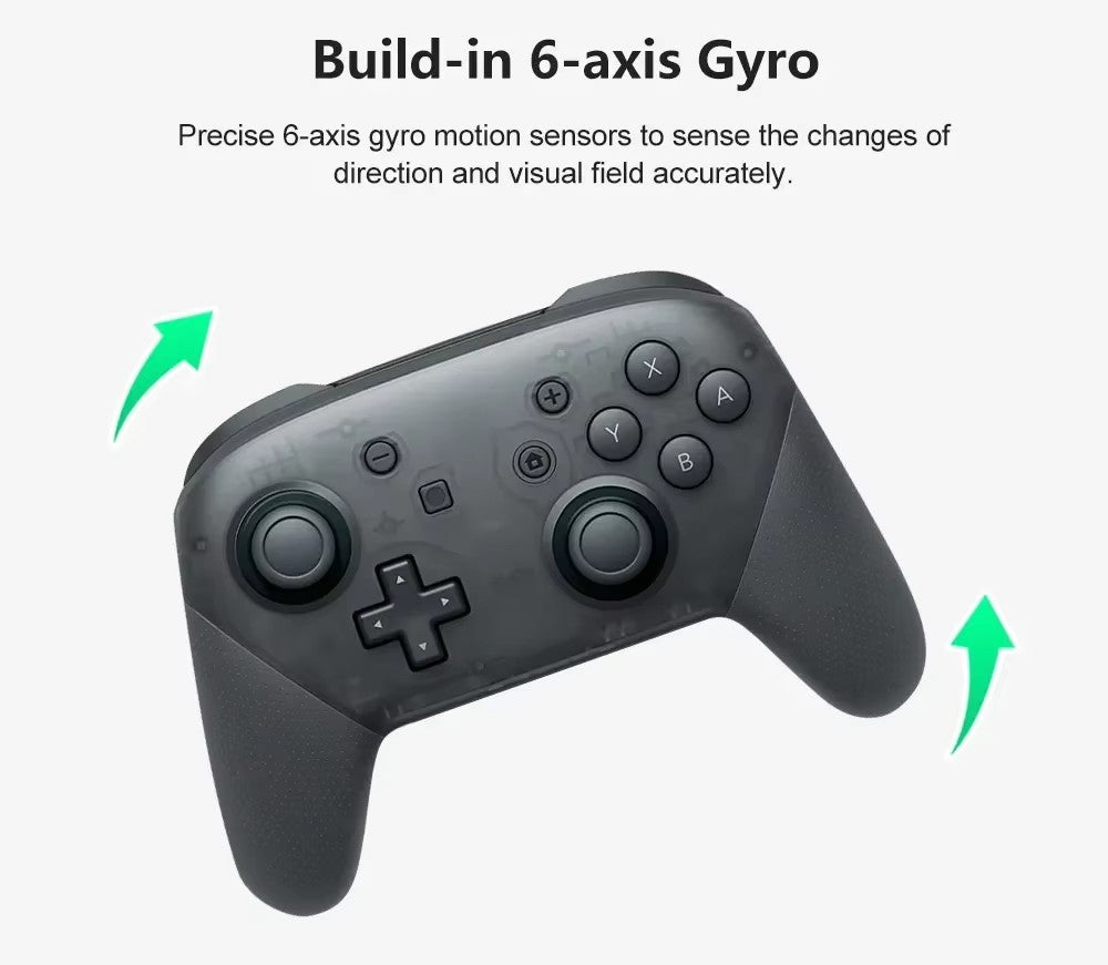 Wireless Bluetooth Gamepad Controller with Wake Function Joystick 6-Axis Gyro HD Vibration for Switch Game Console