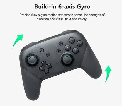 Wireless Bluetooth Gamepad Controller with Wake Function Joystick 6-Axis Gyro HD Vibration for Switch Game Console